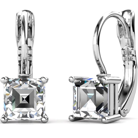 Yolora Dames Oorbellen - Kalpa Camaka Kristallen - Zilverkleurig - 18K Witgoud Verguld - Vrouwen Oor