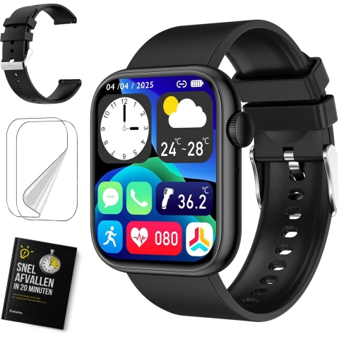 Zoluko Smartwatch voor Mannen&Vrouwen - Sporthorloge met Fitness Tracker– Stappenteller Horloge –