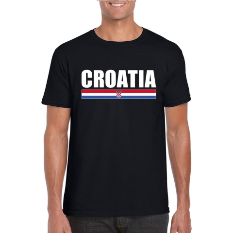 Zwart Kroatie supporter t-shirt voor heren S -