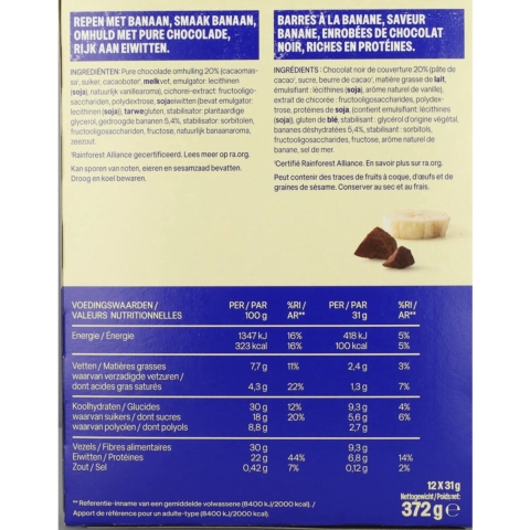 3x WeCare High protein Bars Choco Banana 372 gr