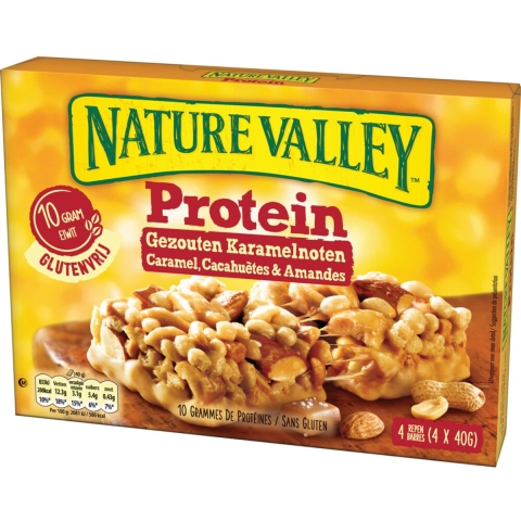 6x Nature Valley Proteine Gezouten Karamelnoten 4-pack 4 stuks