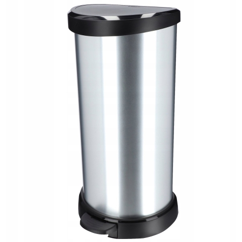 Curver Decobin - Prullenbak - 40L - Geur afsluitend - Zilver Metallic
