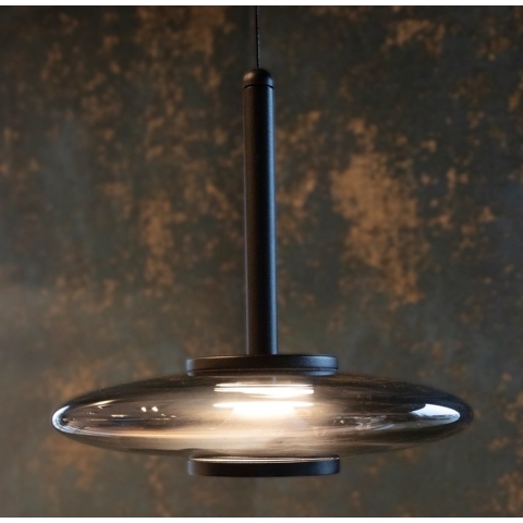 Artdelight Madison - Hanglamp - Ø 22 X 200 Cm - 11W Dimbare LED Incl. - Zwart En Smoke