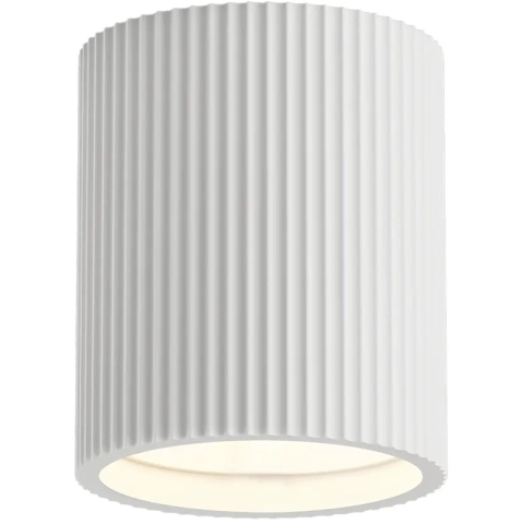 Artdelight Toulouse - Plafondlamp - Ø 11 X 13 Cm - Wit Geribbeld