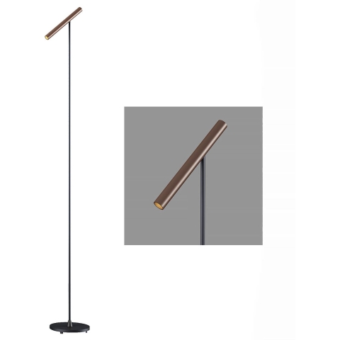 Artdelight Kansas - Vloerlamp - 20 X 25 X 140 Cm - 6W Dimbare LED Incl. - Zwart En Brons