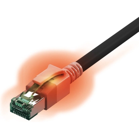 EasyLan S/FTP DualBoot® LED Kabel Cat.6A (Class EA), LSOH, zwart, 5 m