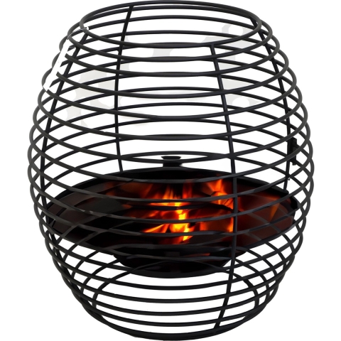 Vuur emmer/vuurkorf Firebasket Spiral - zwart - ijzer - D50 x H50 cm - rond -