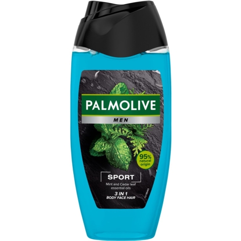 12x Palmolive Men Sport 3-in-1 douchegel met etherische oliën van munt en cedernaalden 250 ml