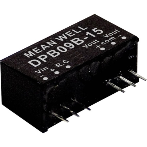 MW Mean Well DPB09C-15 DC/DC-convertermodule 300 mA 9 W Aantal uitgangen: 2 x Inhoud 1 stuk(s)