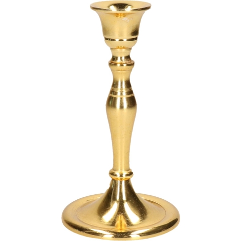 Cepewa Kandelaar - klassiek - goudkleurig - metaal - 10 x 17 cm -