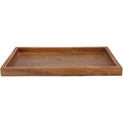 Kaarsenbord/decoratie dienblad Mumbai - mangohout - 37 x 23 cm - rechthoek -