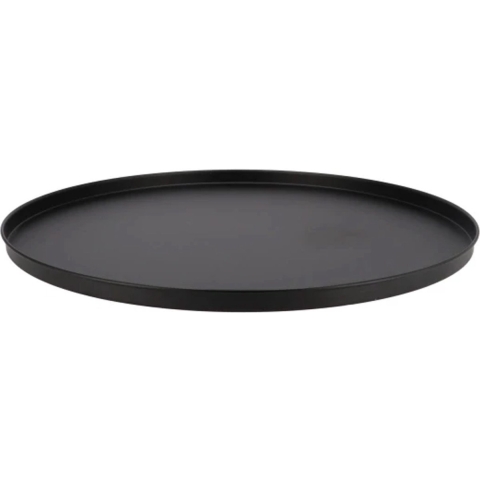 Onderbord/kaarsenbord - decoratie dienblad - metaal - mat zwart - 46 x 2 cm - rond -