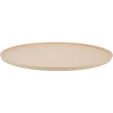 Onderbord/kaarsenbord - decoratie dienblad - metaal - mat creme wit - 46 x 2 cm - rond -