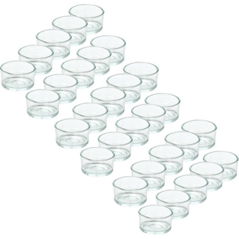 30x Theelichthouders/waxinelichthouders van glas 4,2 x 3 cm -