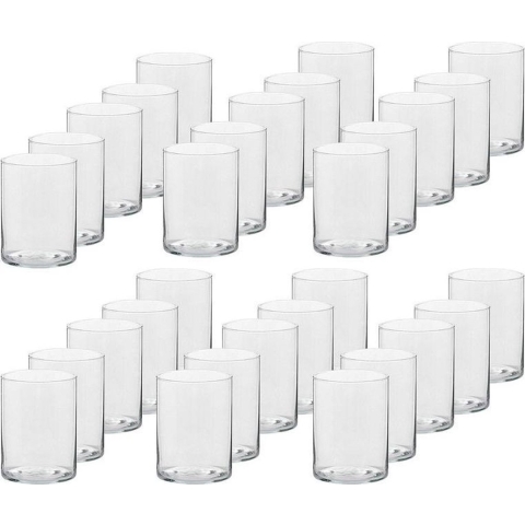 30x Hoge theelichthouders/waxinelichthouders glas 5,5 x 6,5 cm -