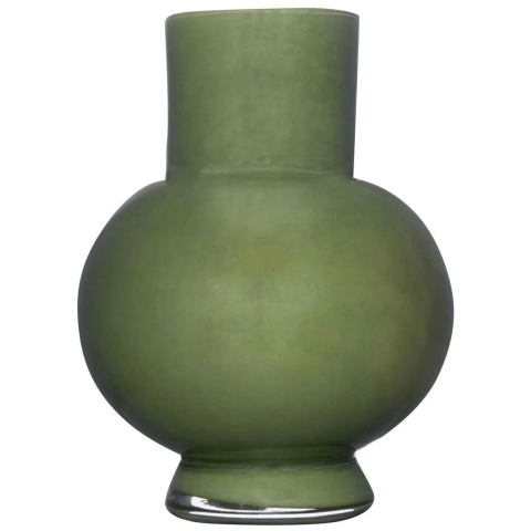 Hakbijl Glass Bloemenvaas Deborah - Donker Groen- glas - D31 x H39 cm? -