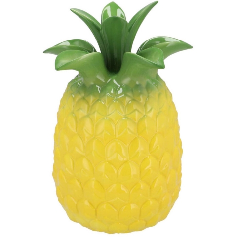 Bloemenvaas Tropical Pineapple - ananas vaas - geel - D14 x H18 cm -