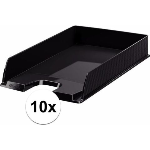 10 stuks brievenbakjes zwart A4 formaat Esselte -