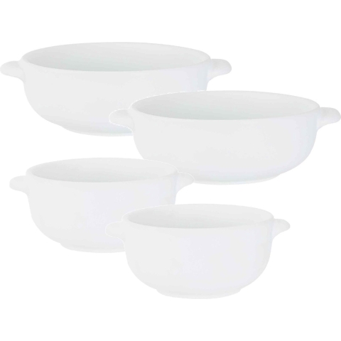 Set van 6x stuks tapas/amuse/snack schaaltjes wit van porselein 10 en 13 cm rond -