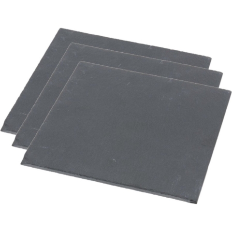 Set van 3x stuks leisteen serveerplanken 30 x 30 cm -