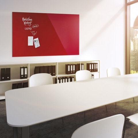 magnetoplan 13403006 Glazen magneetbord (b x h) 800 mm x 600 mm Rood