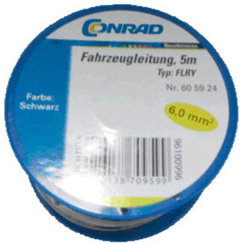 Conrad Components 605924 Voertuigsnoer FLRY-B 1 x 6 mm² Zwart 5 m