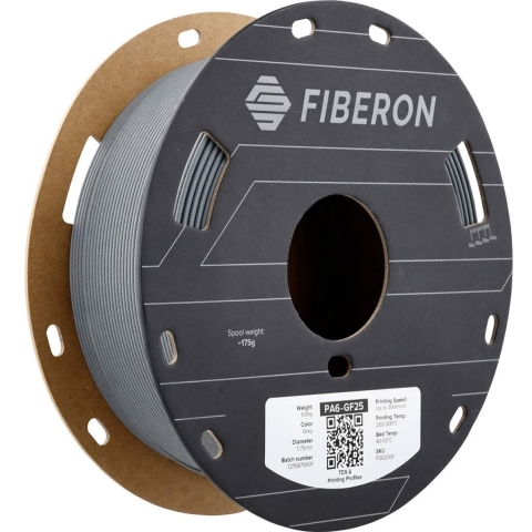 Polymaker FG02001 Fiberon™ PA6-GF25 Filament PA6-GF Glasvezelversterkt, Hittebestendig, Niet-trekkend 1.75 mm 500 g Grijs 1 stuk(s)