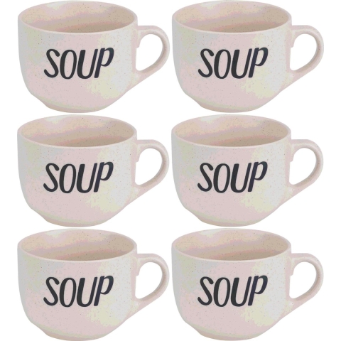 12x Creme soepbekers van aardewerk 11 cm 510 ml -