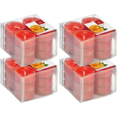 Geurtheelichtjes/waxinelichtjes - 72x - sinaasappel geur - 4 branduren -