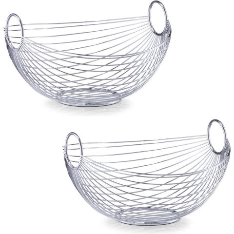 2x Zilveren ovale fruitschalen metaal 28 cm -