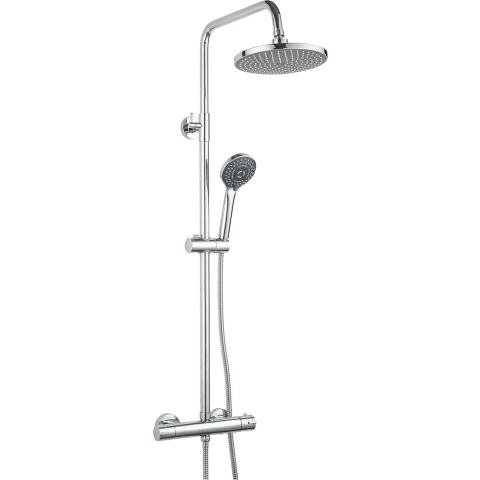 Atlantic Asher regendouche (Chroom) - Rond - Met handdouche (3 standen) - Met douchekraan