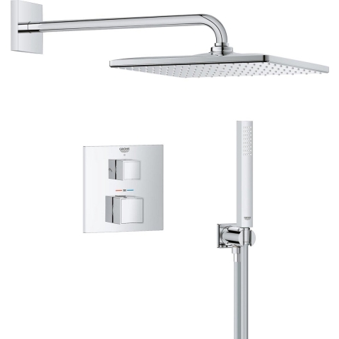 GROHE QuickFix Precision Cube inbouw douchesysteem - Vierkant bedieningspaneel - Chroom