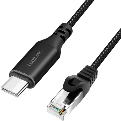 LogiLink USB 3.2 Gen 1 (USB 3.0) Adapterkabel [1x USB-C USB 3.2 (Gen 1) - 1x RJ45-stekker 8p8c] CU0416 10.00 m