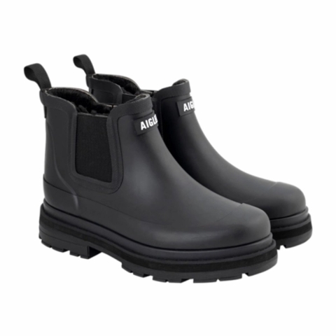 Aigle Enkellaarzen Soft Rain Fur, noir, Maat: 37