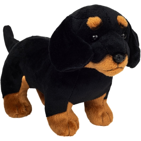 Knuffeldier hond Teckel - zachte pluche stof - premium kwaliteit knuffels - zwart - 21 cm -