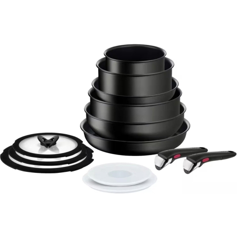 Tefal Ingenio Unlimited - Pannenset 13-delig - Inductie - Zwart (2 stuks)