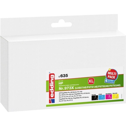 Edding Inktcartridge vervangt HP 973X, L0S07, F6T81, F6T82, F6T83 Compatibel Kleur EDD-635 18-635