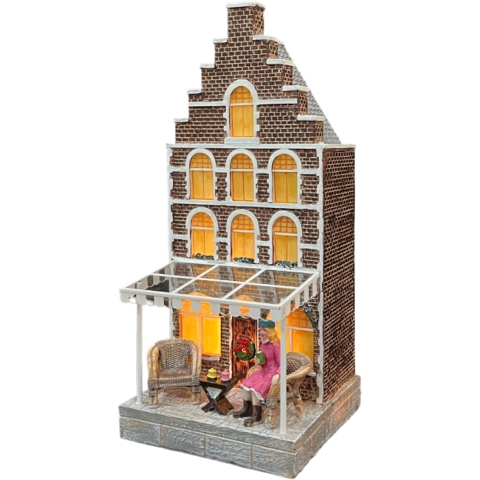 Kersthuis Met Dame Op Terras - Oosterik home