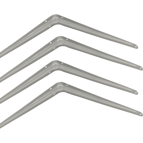 AMIG Plankdrager/planksteun van metaal - 4x - gelakt zilver - H400 x B350 mm -