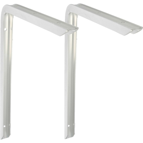 AMIG Plankdrager/planksteun - 2x - aluminium - gelakt zilver - H300 x B200 mm - max gewicht 30 kg -