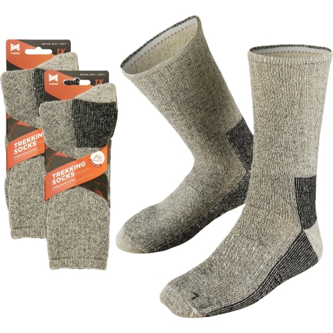 Set van 2x stuks extra warme grijze dames/heren sokken maat 39/42 39/42 -