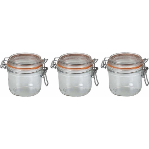 Pakket van 8x stuks weckpotten/inmaakpotten met klepdeksel 0.2 liter -