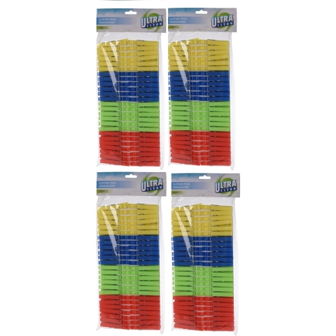 Wasknijpers - 400x - kunststof - gekleurd - 8 cm -