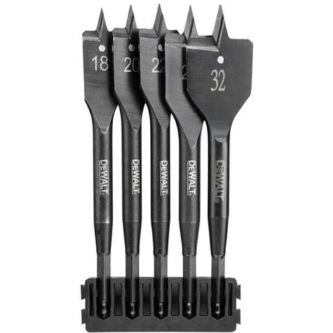 DeWalt Accessoires Houder + Extreme IMPACT speedboren | 5 stuks | 18 mm, 20 mm, 22 mm, 25 mm, 32 mm - DT70832-QZ
