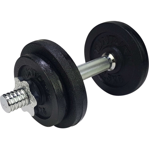 Tunturi Dumbbellset - Gietijzer 10 kg - Halterset met schroefsluiting - Inclusief gratis fitness app