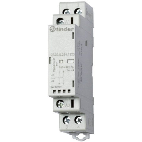 Finder 22.32.0.024.1520 Contactor 1x NO, 1x NC 24 V/DC, 24 V/AC 25 A 1 stuk(s)