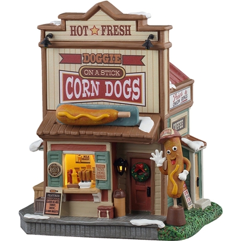 Kerstdorpminiatuur Doggie On A Stick Corn Dogs 16x21x21 cm - Lemax