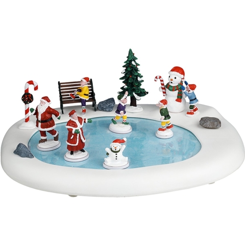 Kerstdorpminiatuur Northern Lights Skating Pond 36x9x29 cm - Lemax