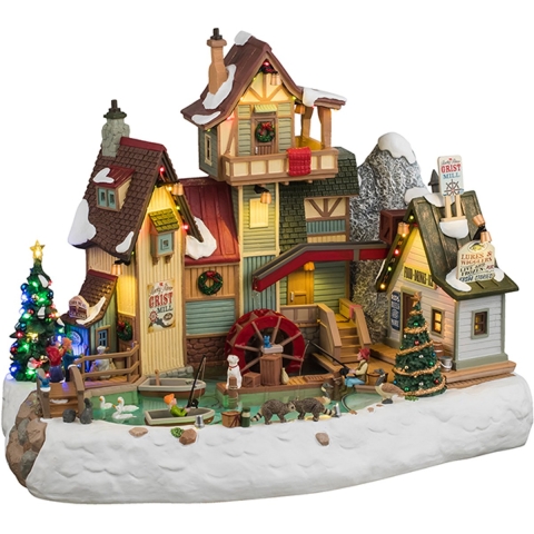 Kerstdorpminiatuur The Rocky River Grist Mill 27x39x31 cm - Lemax