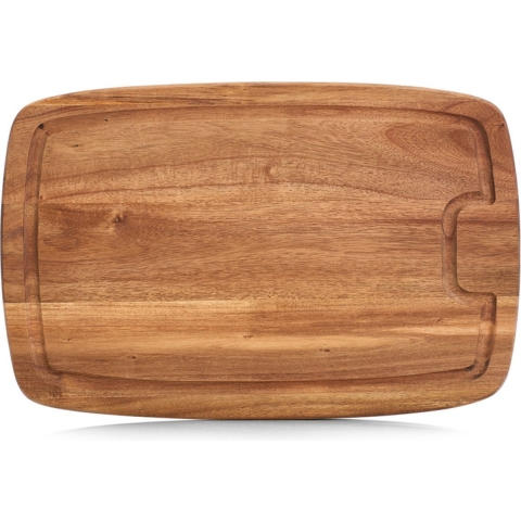 Zeller luxe acacia houten snijplank - met sapgroef - 40 x 26 cm - Snijplanken/serveerplanken -